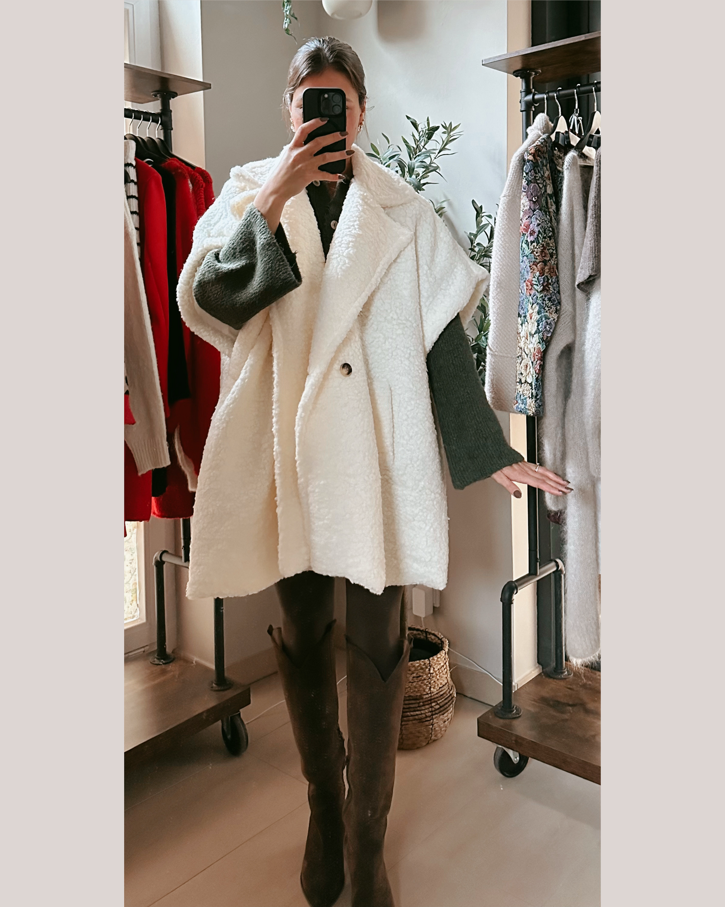 Oversize Kuschelweste Creme