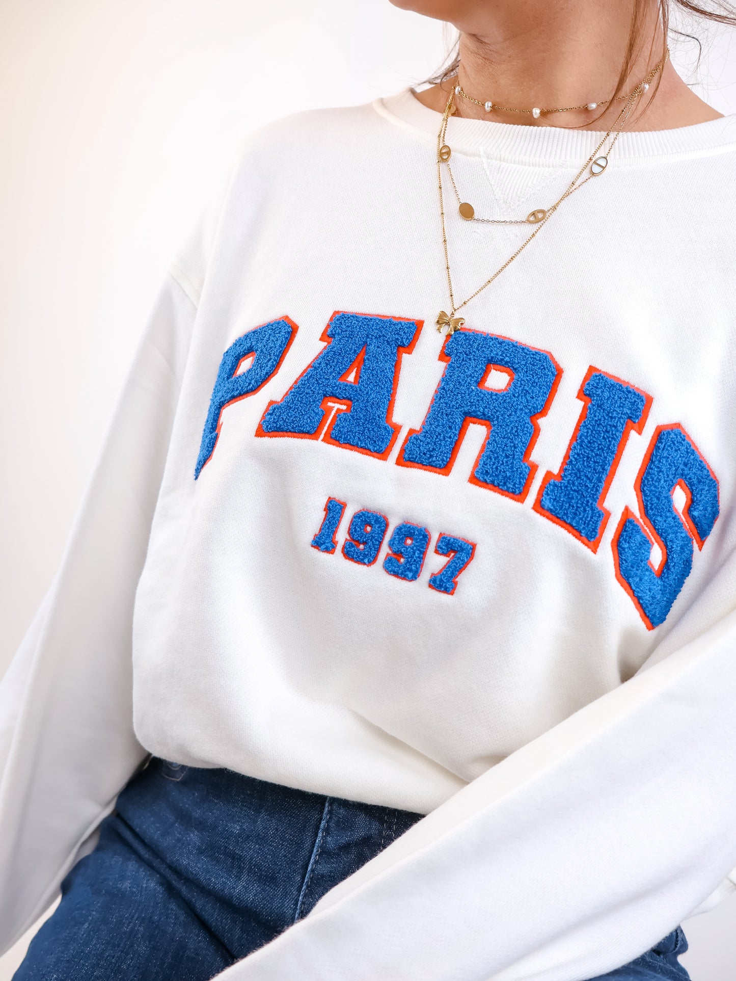 Smith&Soul Relaxed College Sweatshirt Offwhite