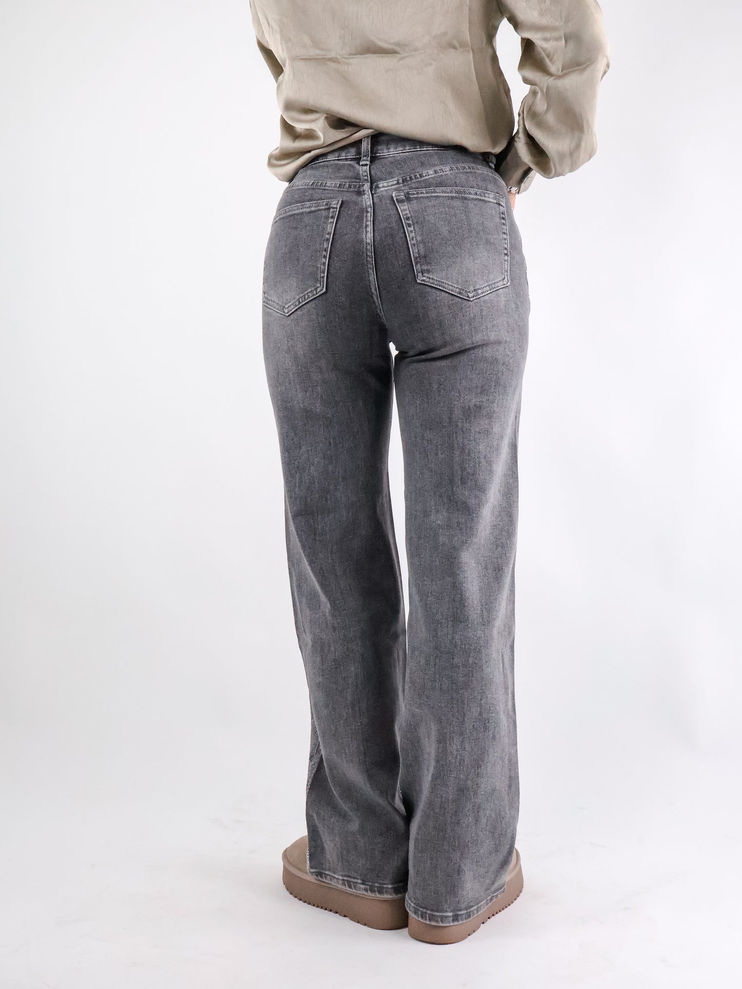 Straight Glitzer Jeans