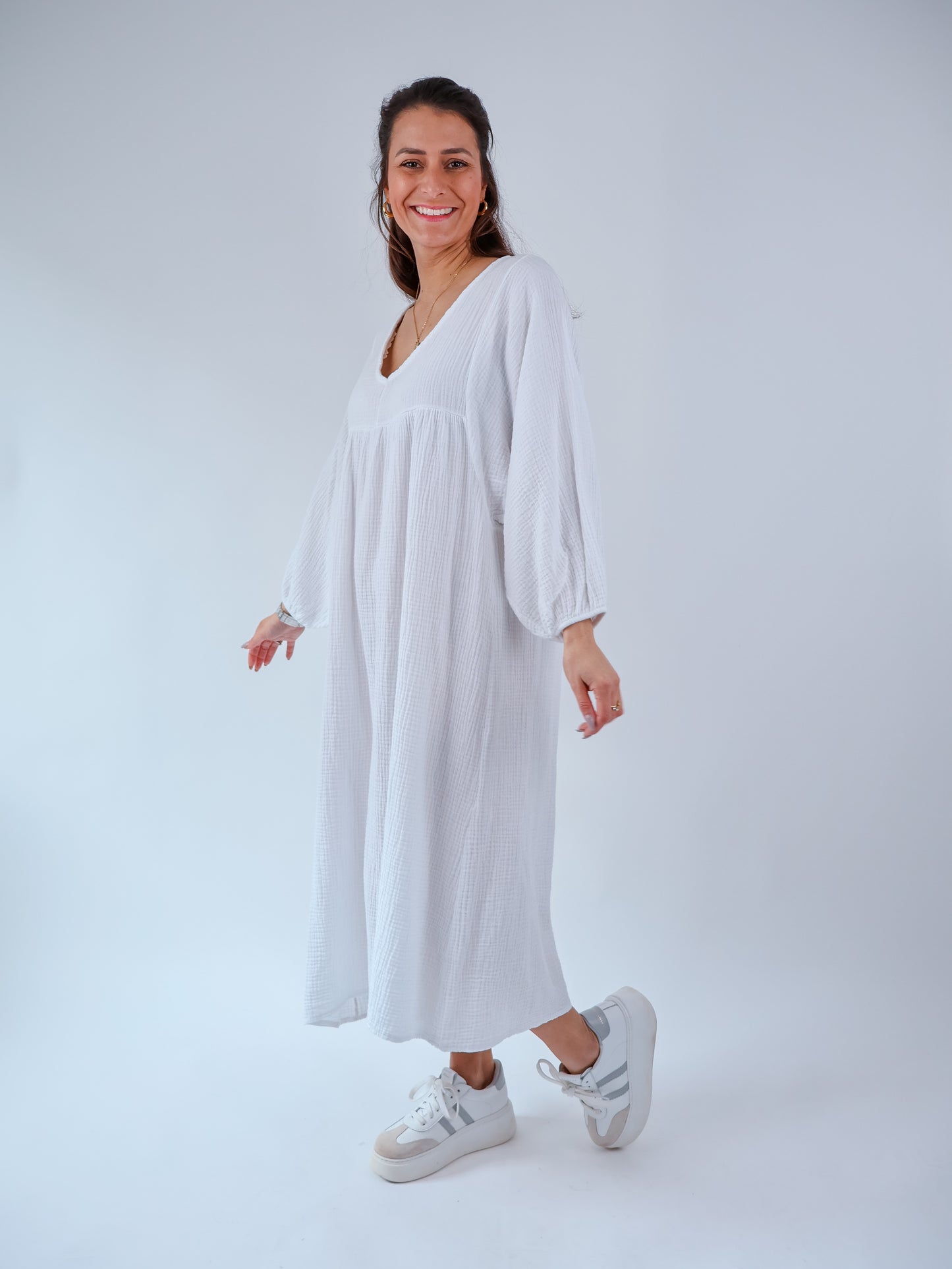 Fiona Musselinkleid Weiß