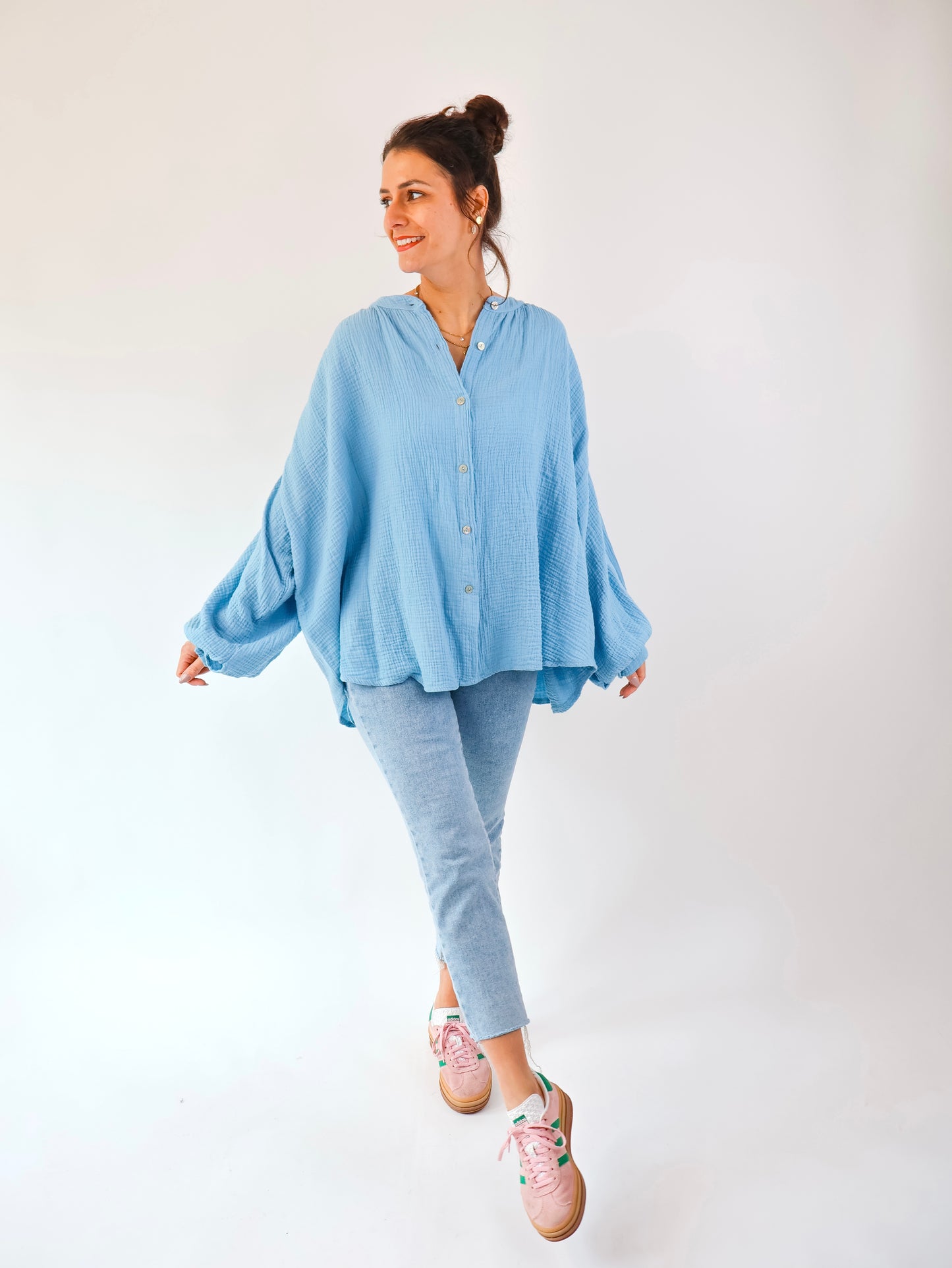 Mia Musselinbluse Hellblau