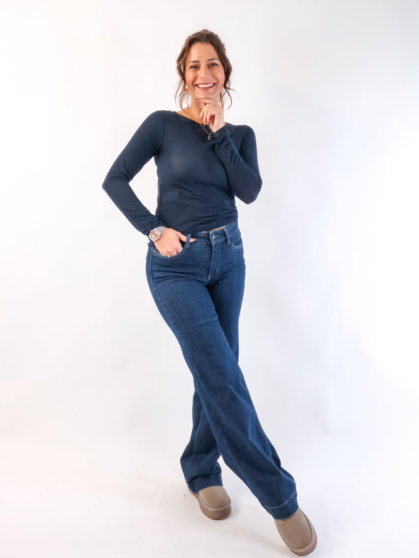 Cashmere Longsleeve Marineblau