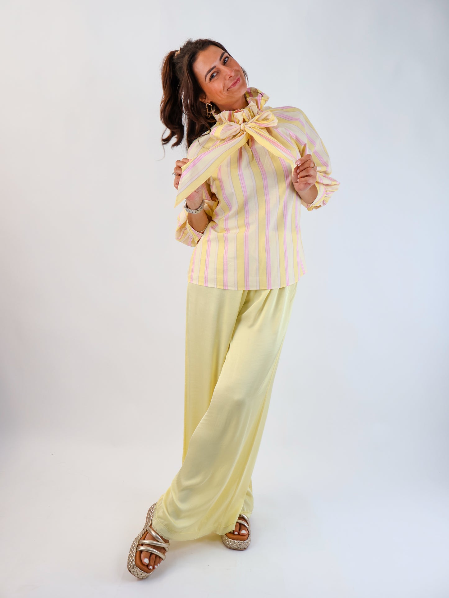 Bow Bluse Citrus-Pink