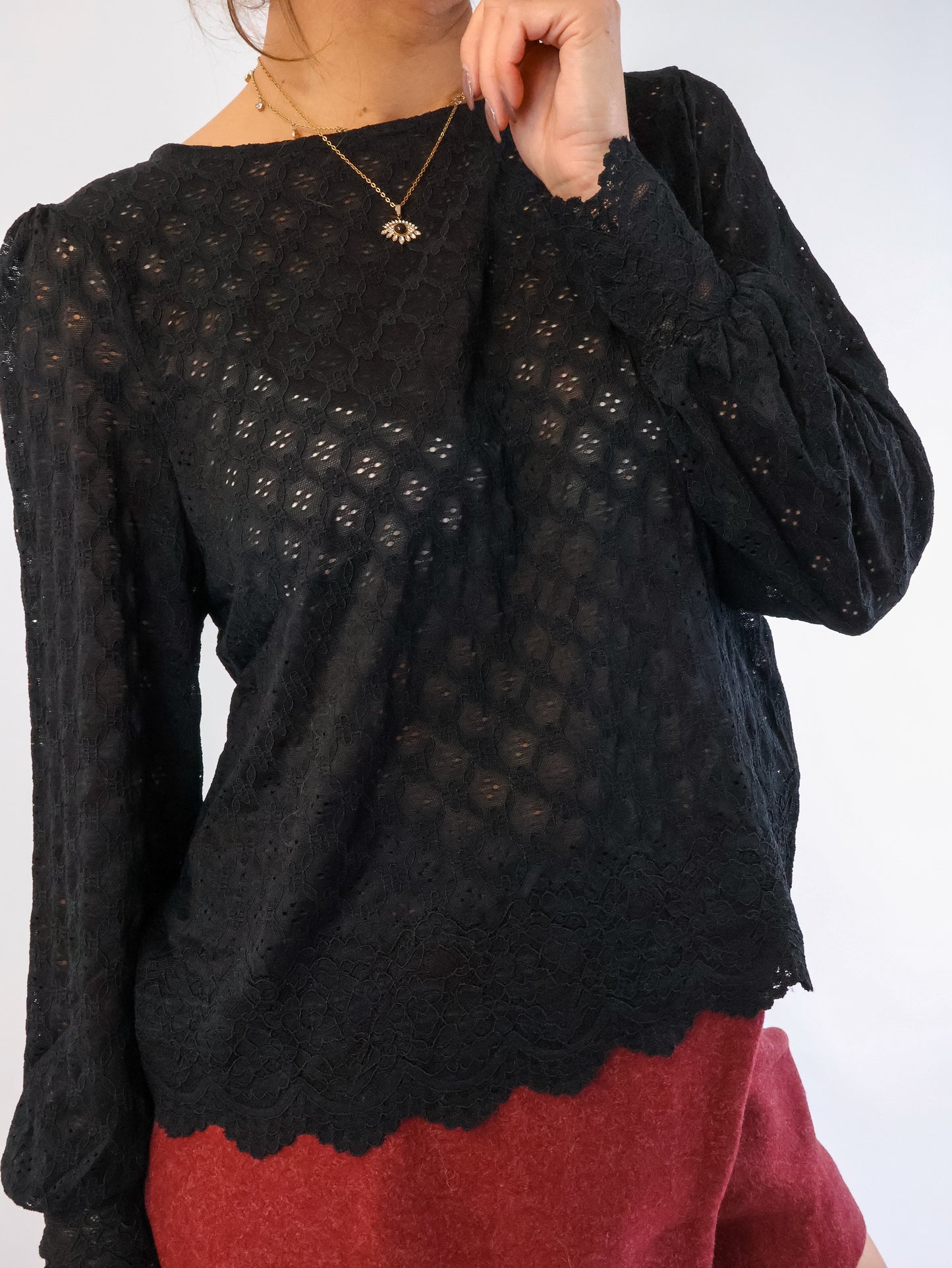 Clara Spitzenoberteil Schwarz