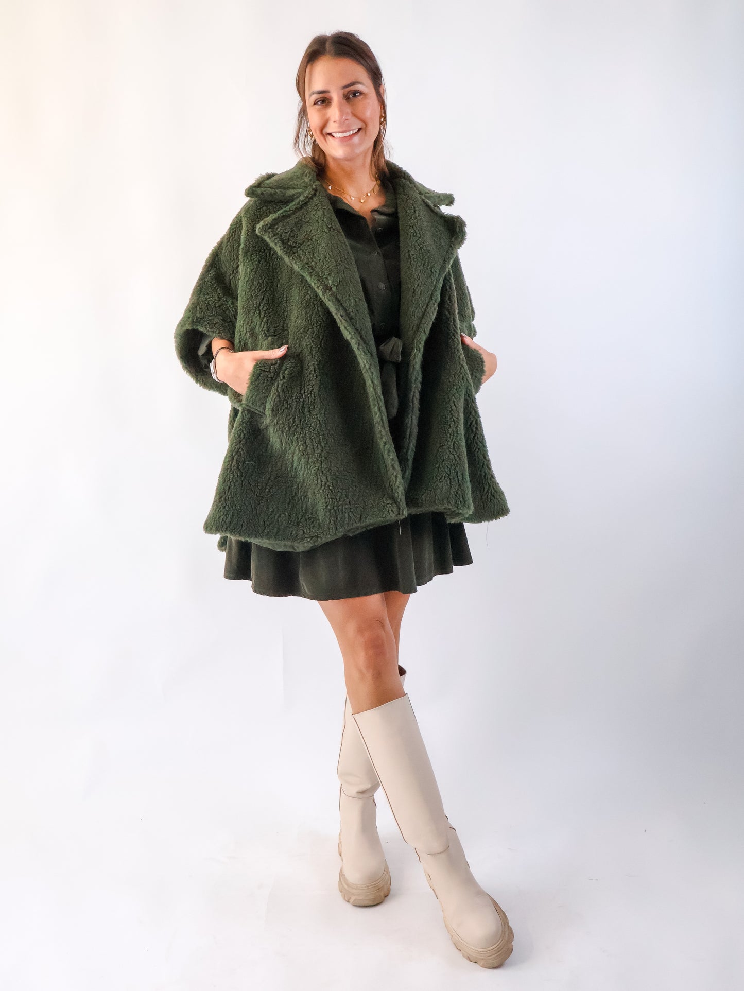 Oversize Kuschelweste Olive