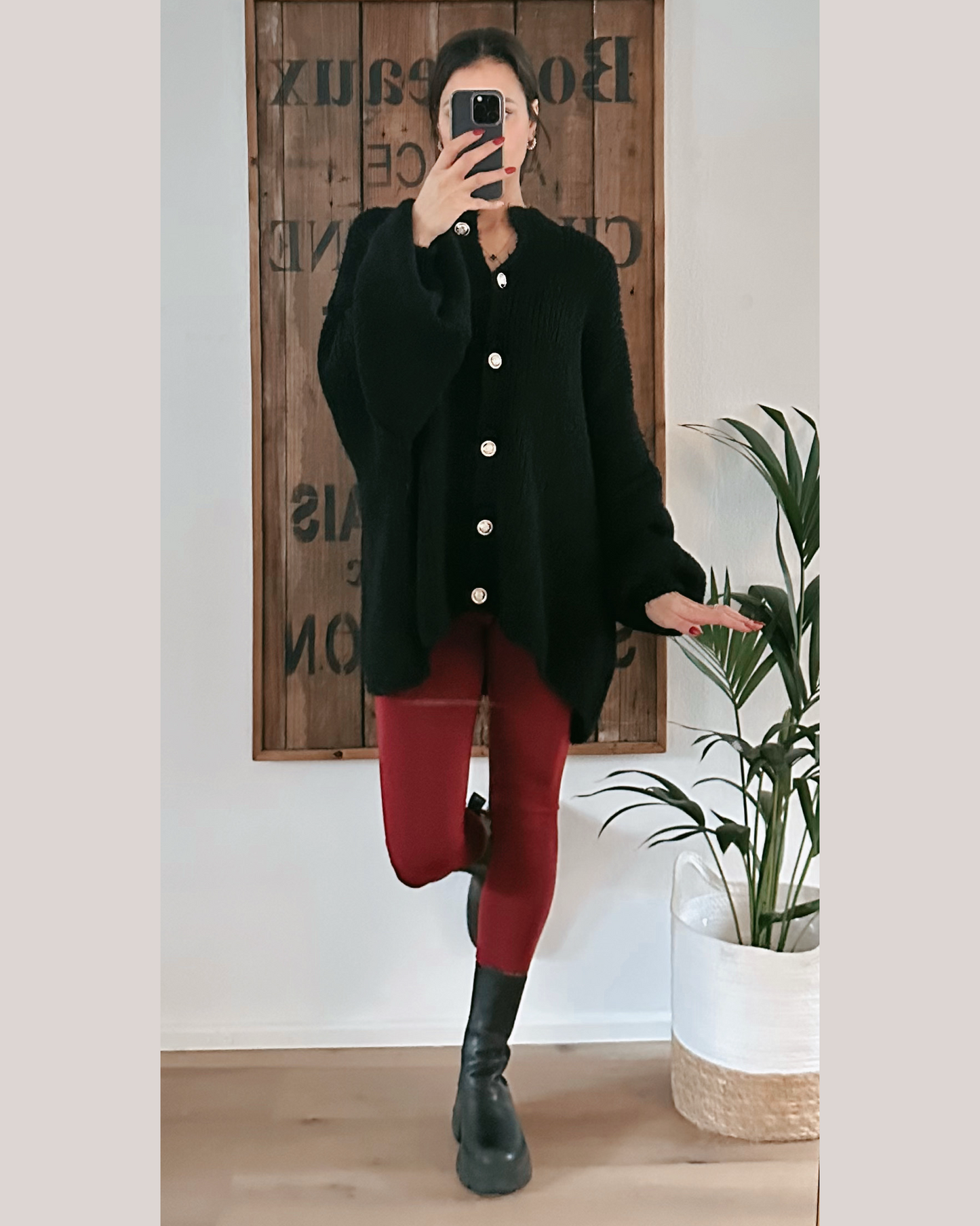 Oversize Cozy Cardigan Schwarz