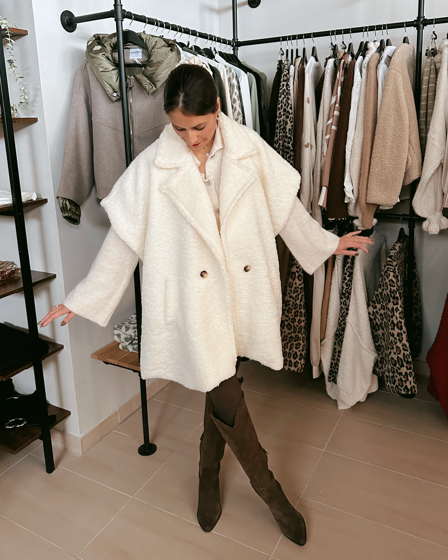 Oversize Kuschelweste Creme