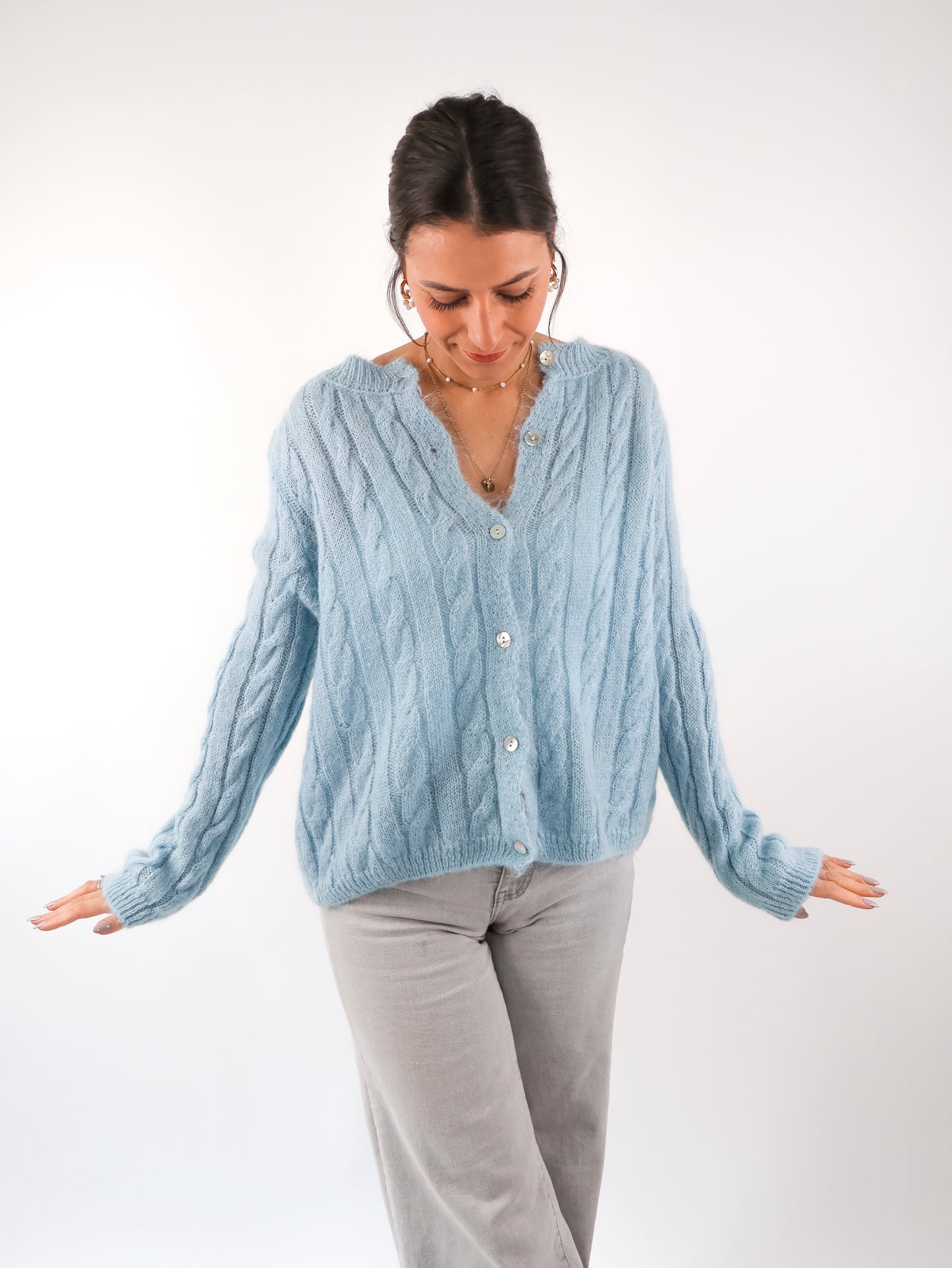 Antonella Strickjacke Hellblau