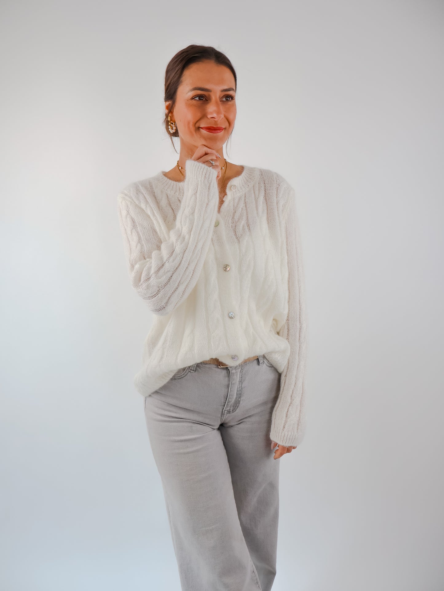Antonella Strickjacke Weiß