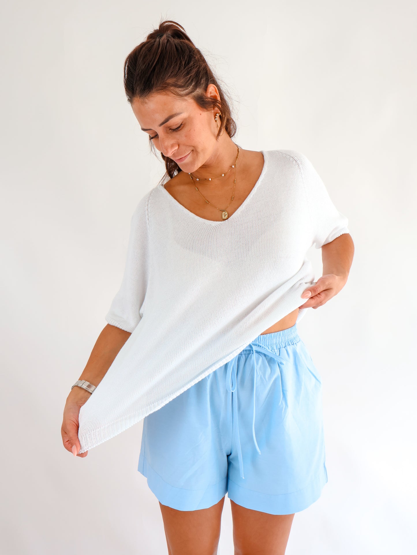 Häckelshirt Weiß