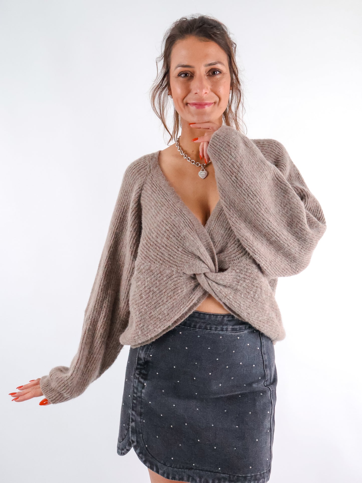 Chiara Strickpullover Taupe