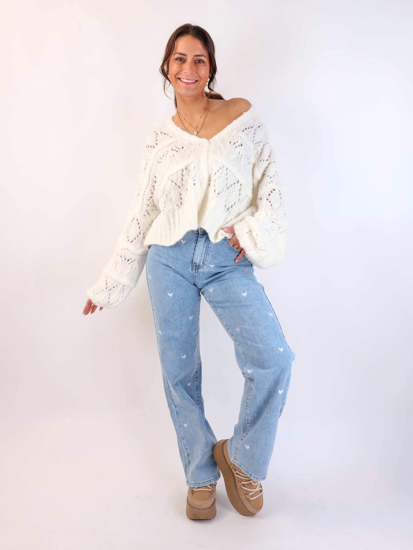 Häckeljäckchen Offwhite