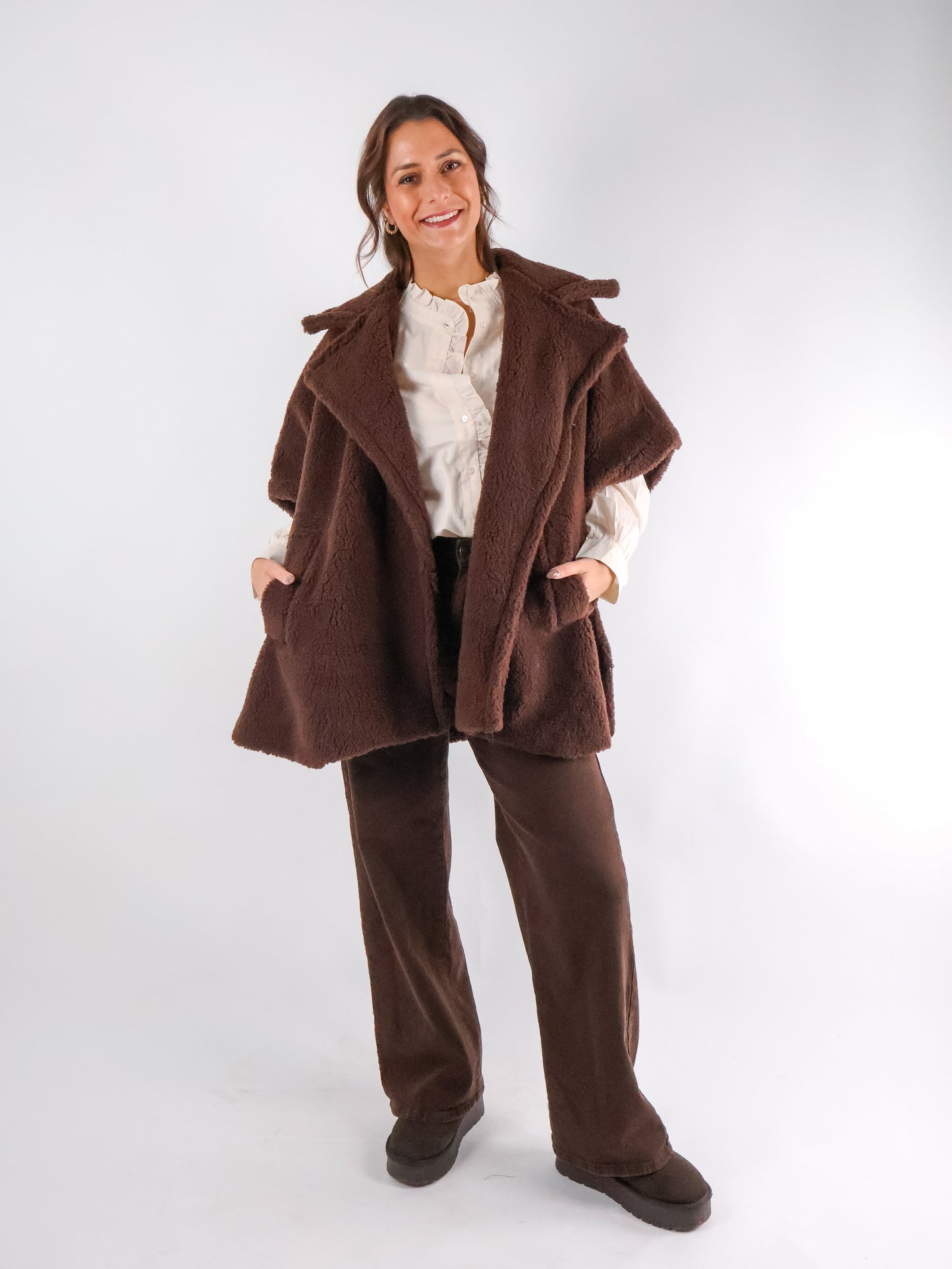 Oversize Kuschelweste Coffee