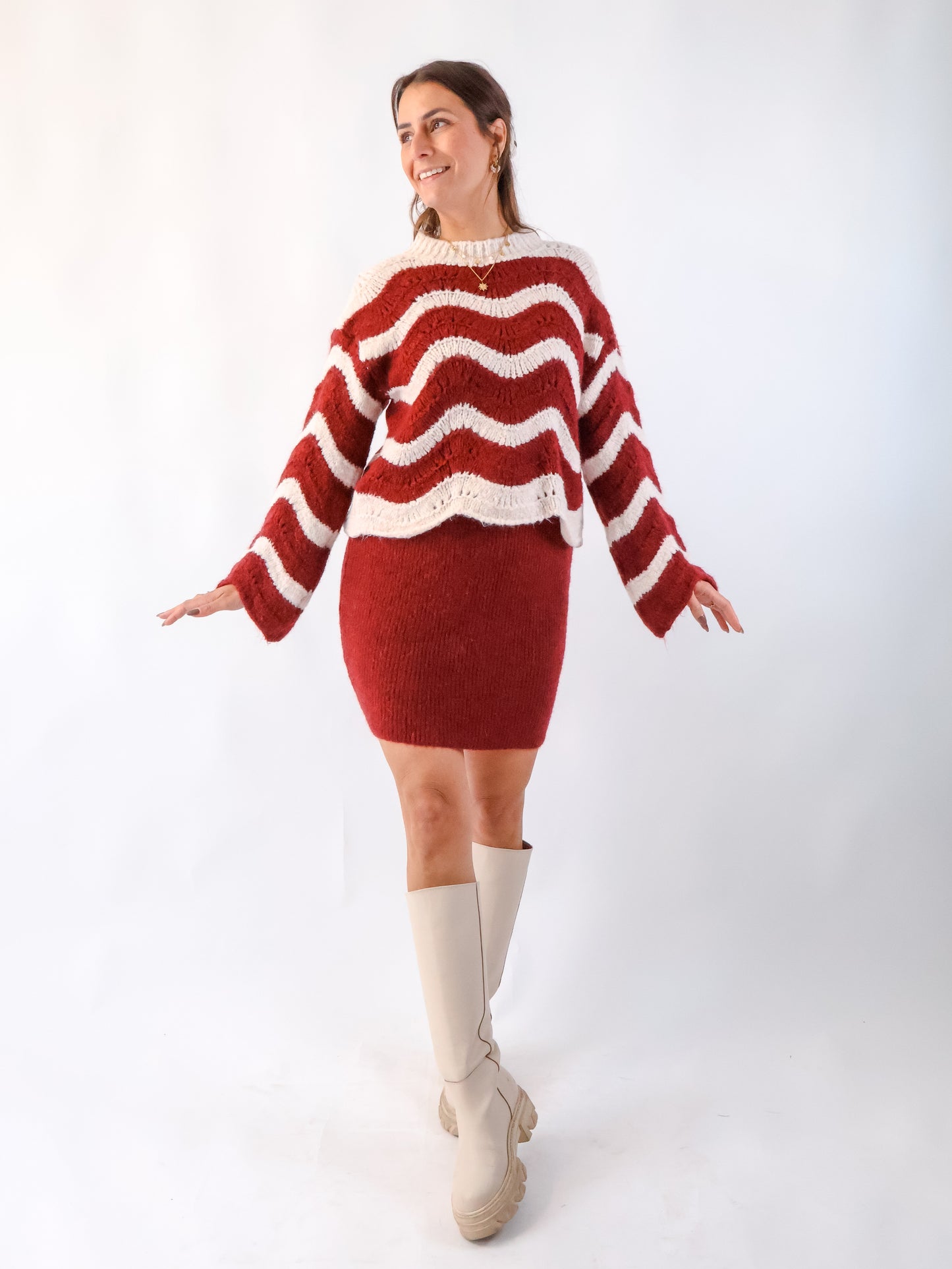 Wave Pullover Bordeaux