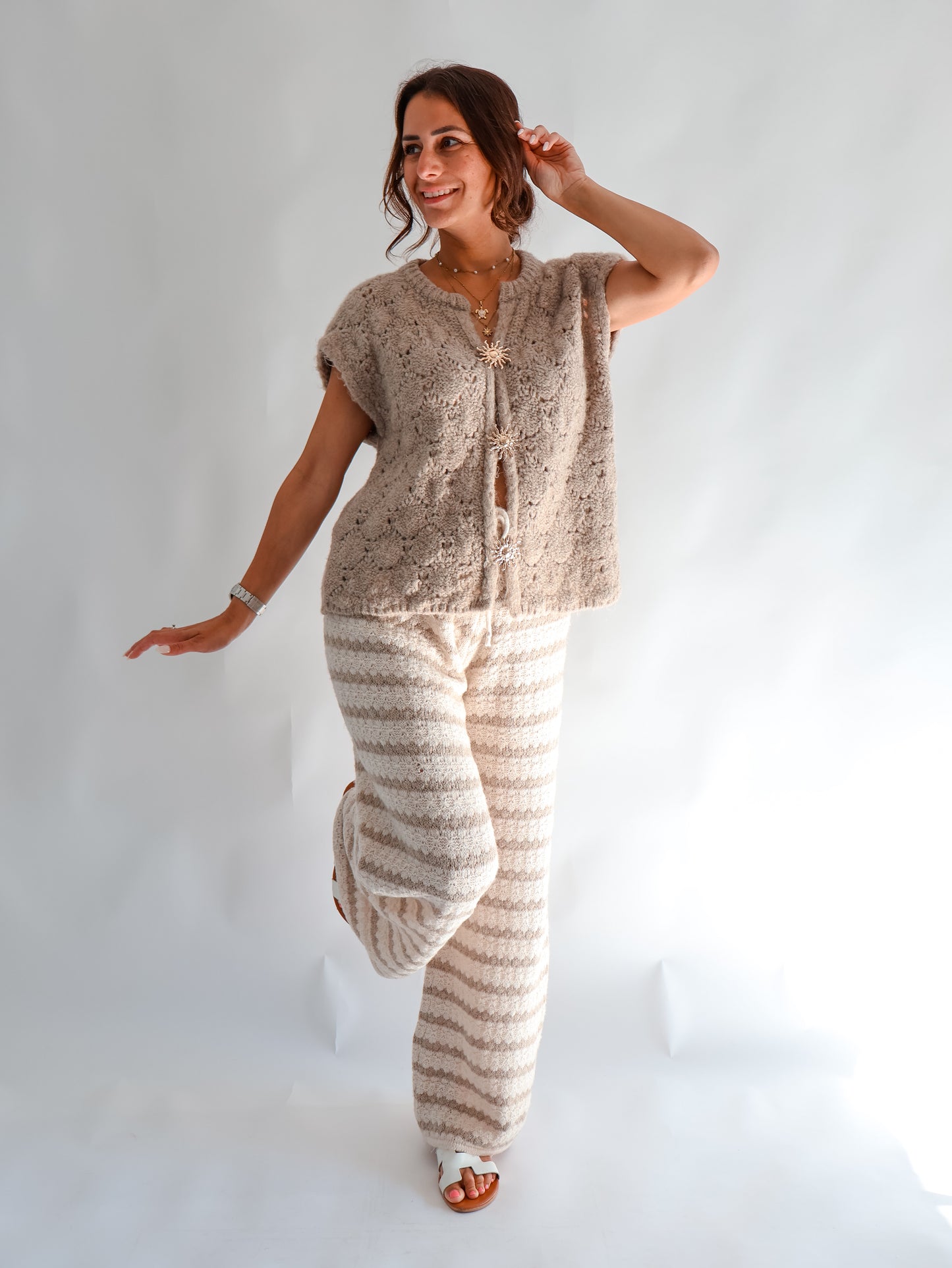 Sol Strickweste Beige