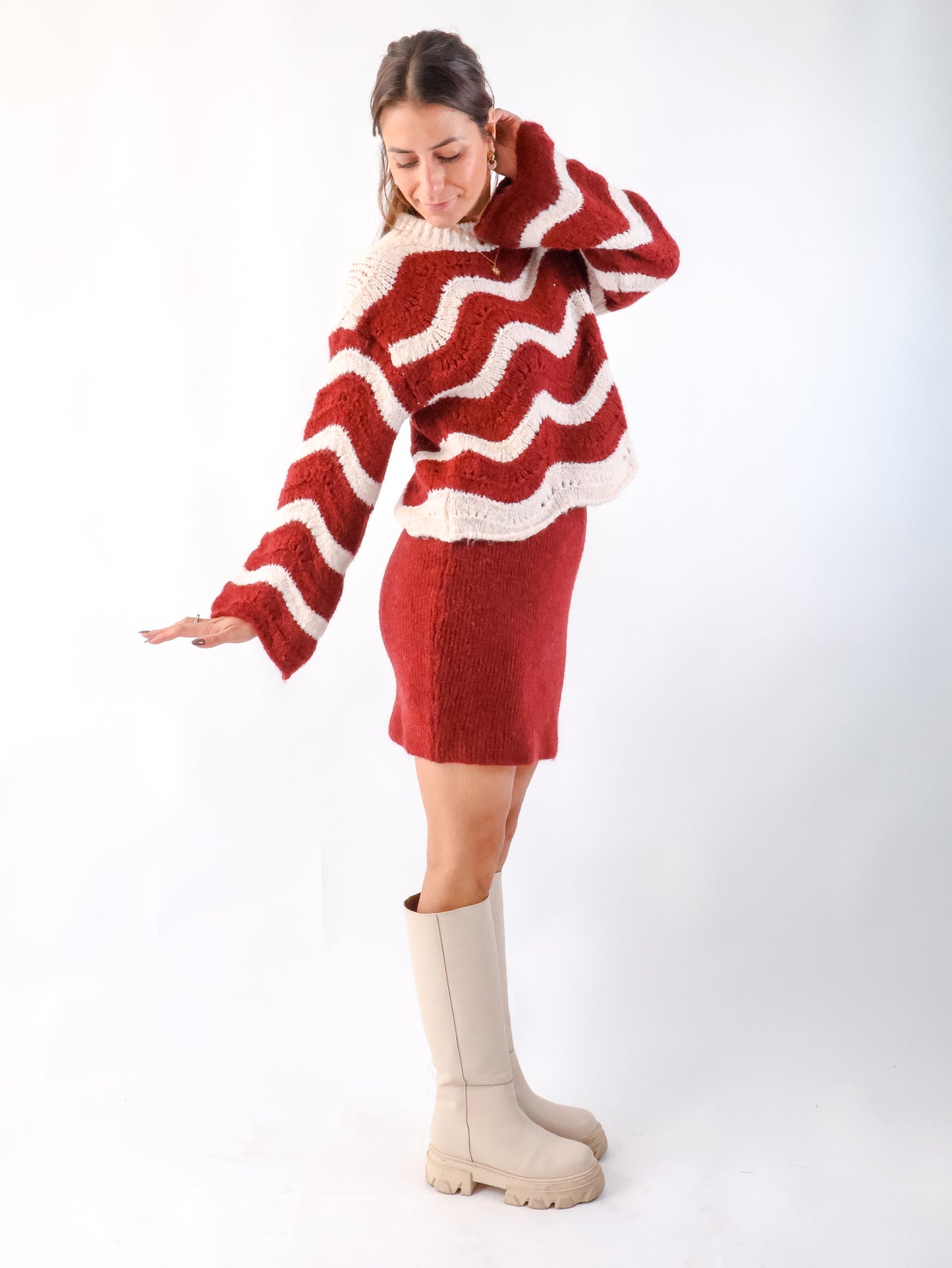Wave Pullover Bordeaux