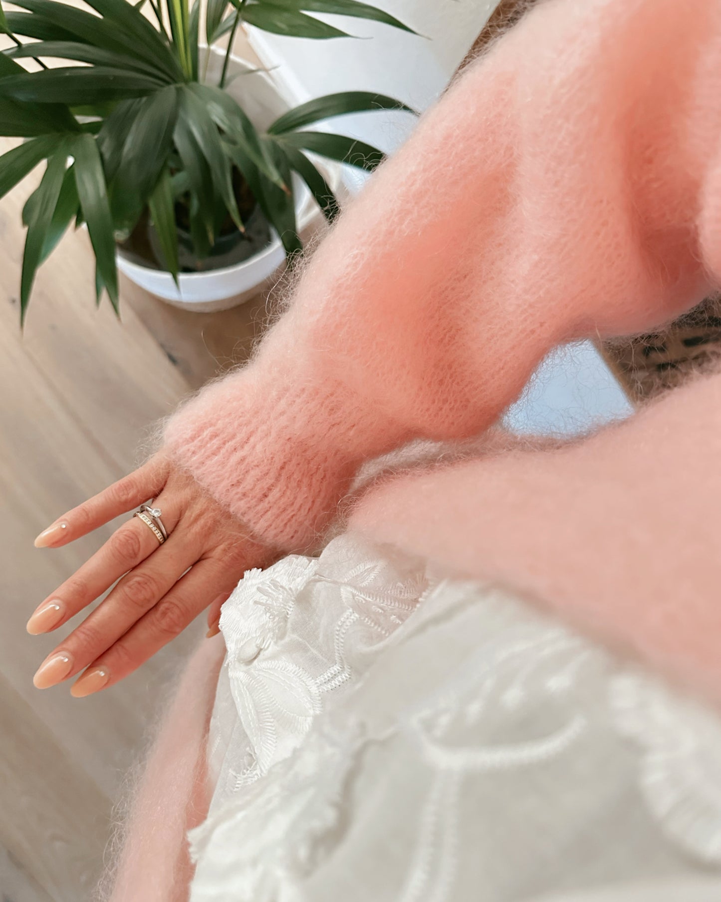 ★ Premium Fineline Strickmantel Rosé