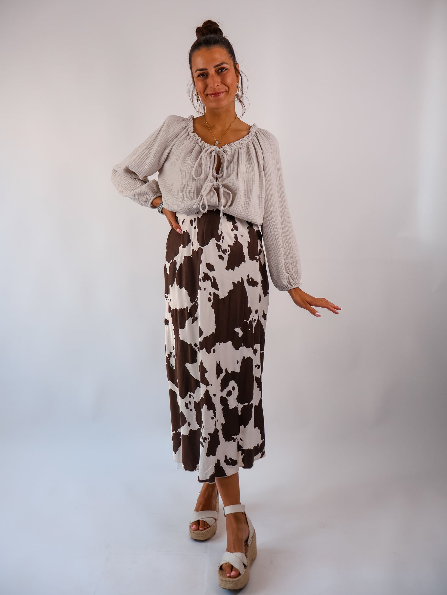 Isi Musselinbluse Taupe