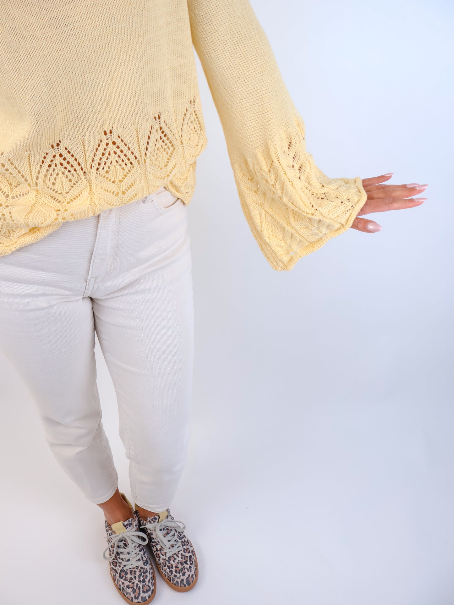 Soller Häckelpullover Butter Yellow