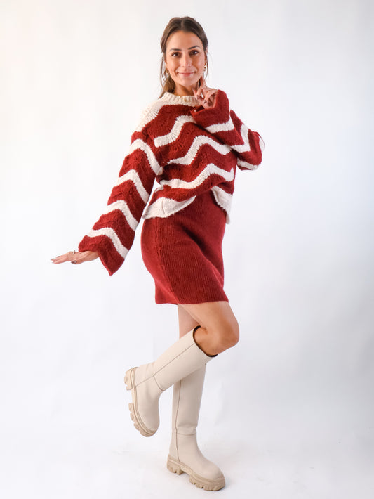 Wave Pullover Bordeaux