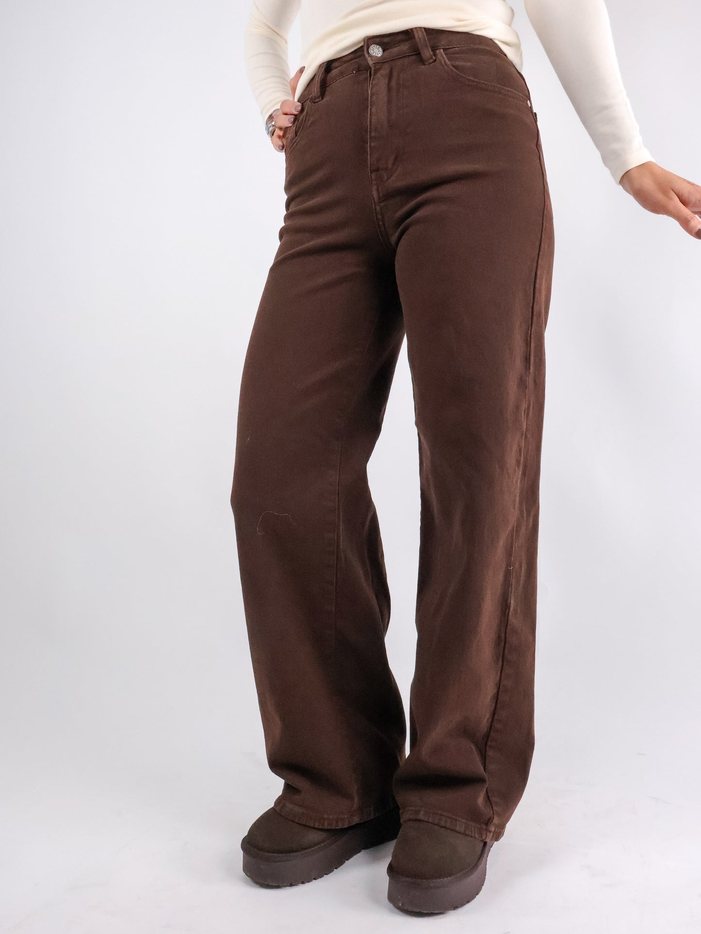Wideleg Jeans Coffee