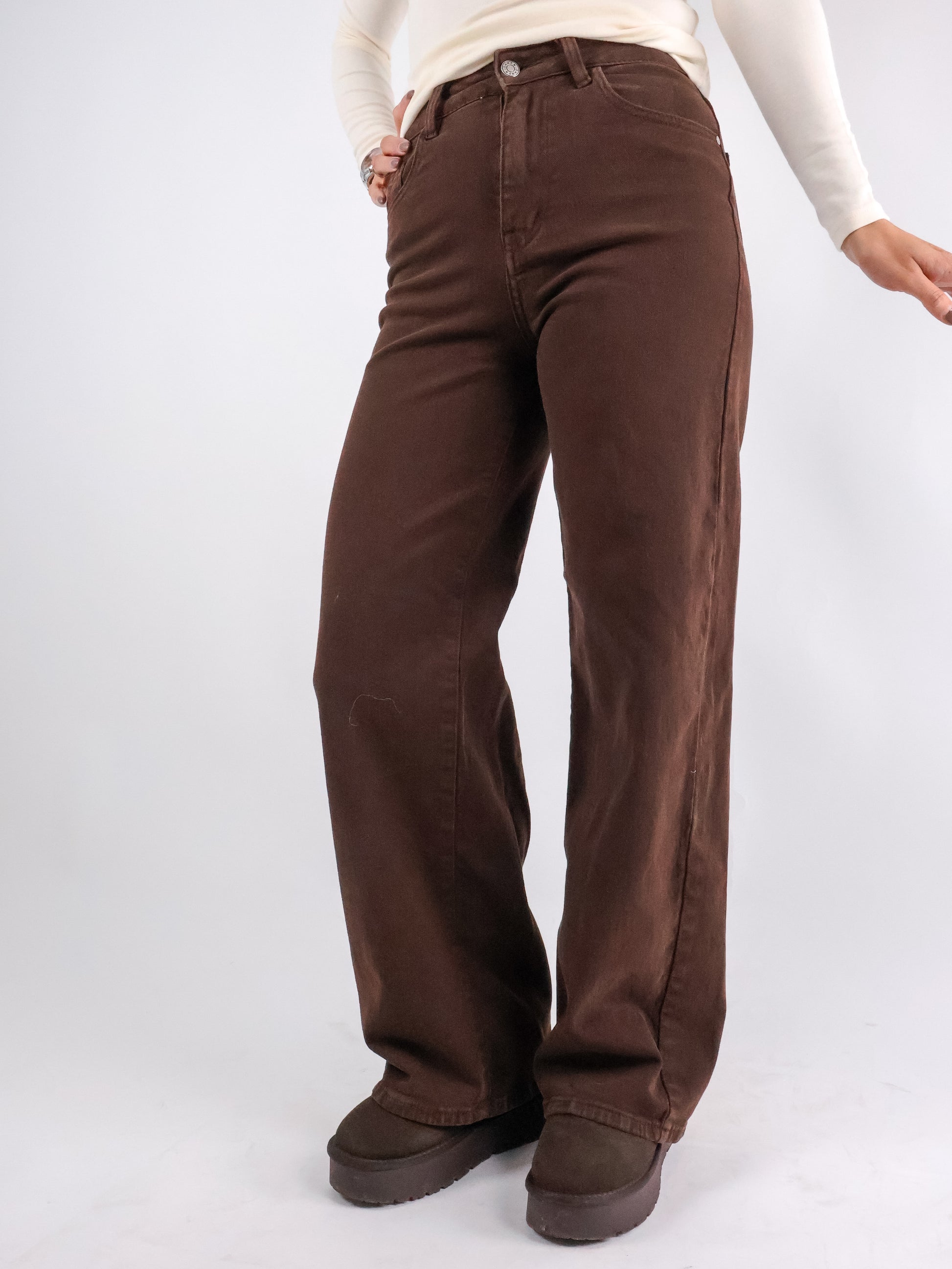 Wideleg Jeans Coffee