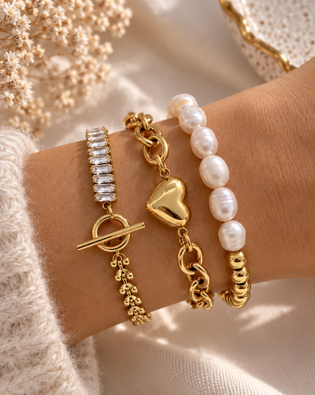 Golden Heart Armband