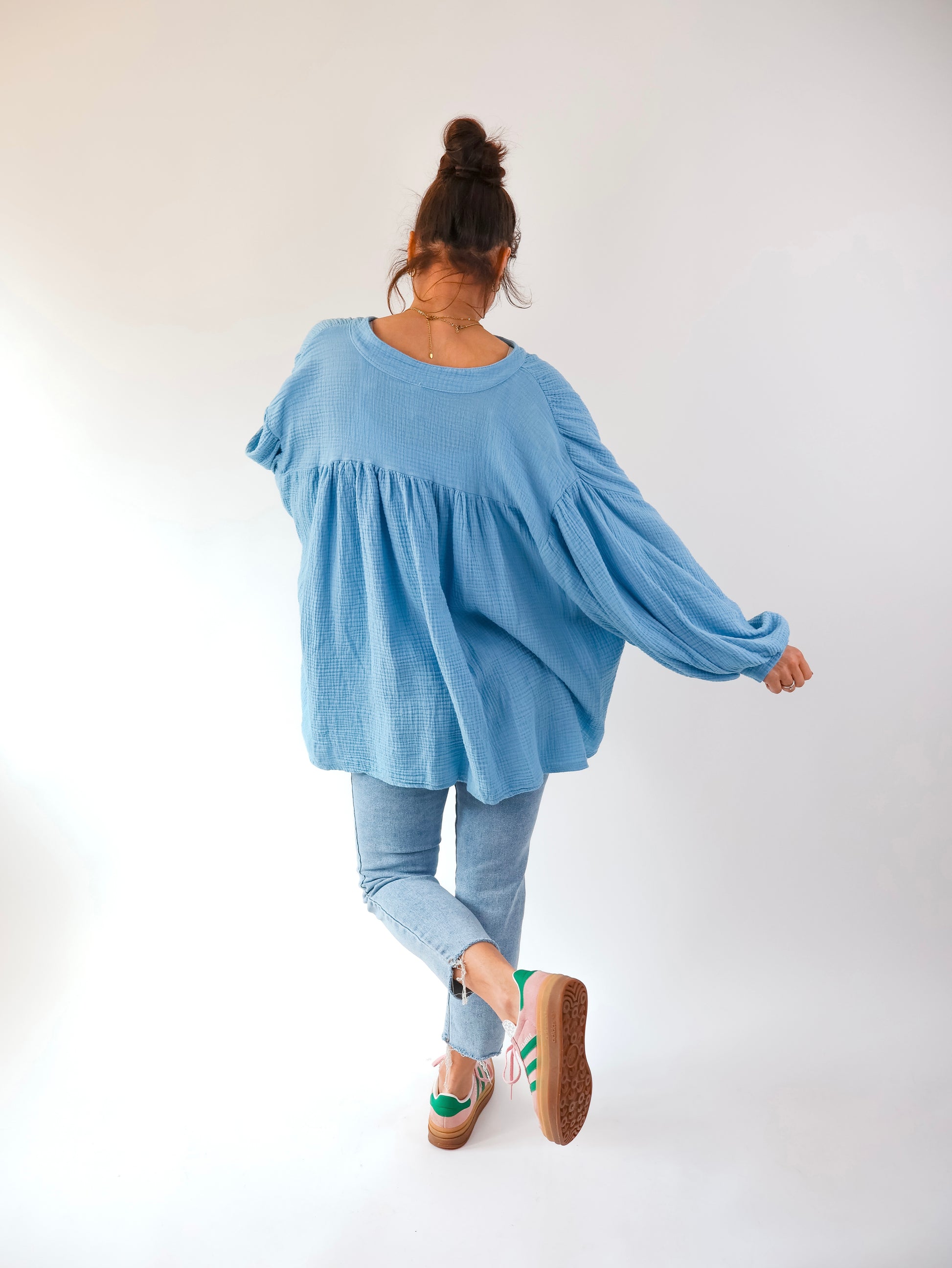 Mia Musselinbluse Hellblau