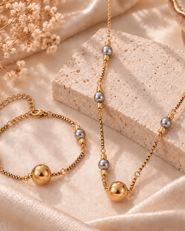 Golden Pearl Halskette
