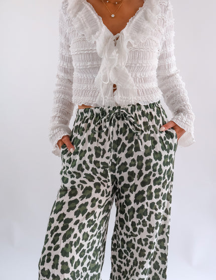 Musselin Hose Leo Olive