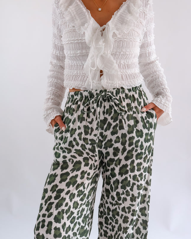 Musselin Hose Leo Olive