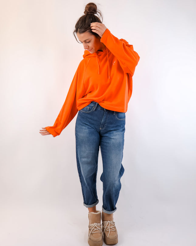 Smith&Soul Boxy Hoodie mit Stickerei in Mandarine