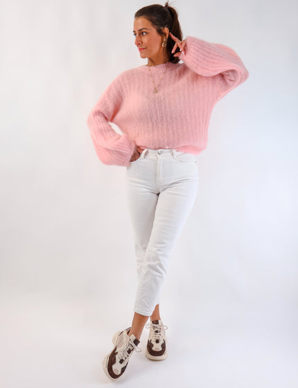 ★ Premium Kidmohair Pullover mit Ballonärmeln Rosé