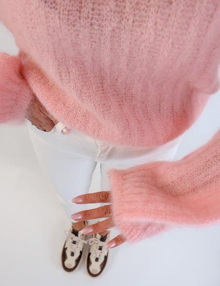 ★ Premium Kidmohair Pullover mit Ballonärmeln Rosé