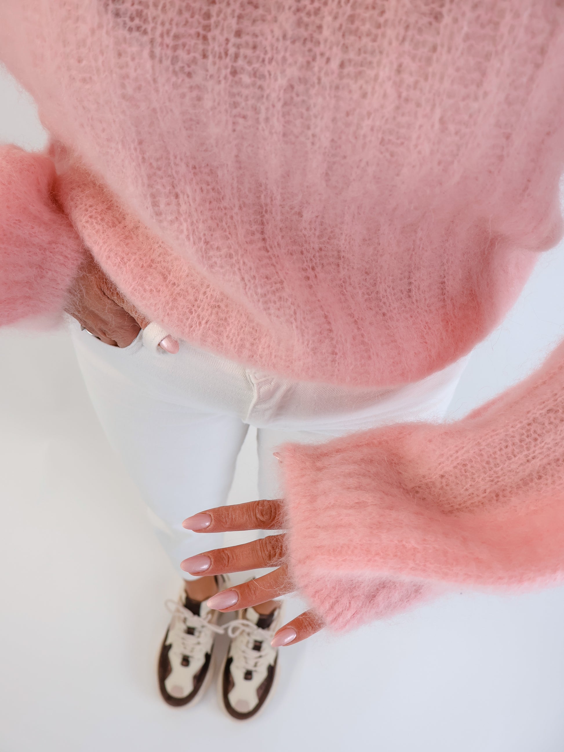 ★ Premium Kidmohair Pullover mit Ballonärmeln Rosé