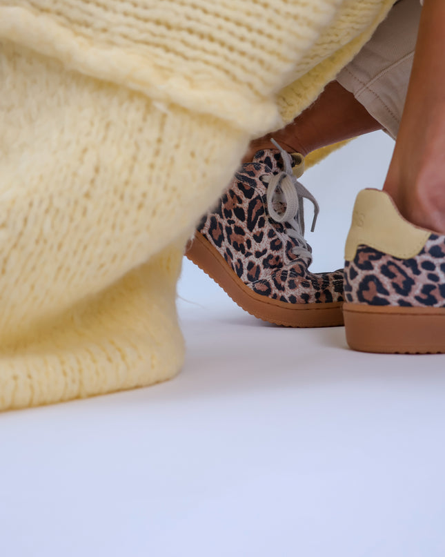 DWRS Poona Leopard Sneaker Low - Butter