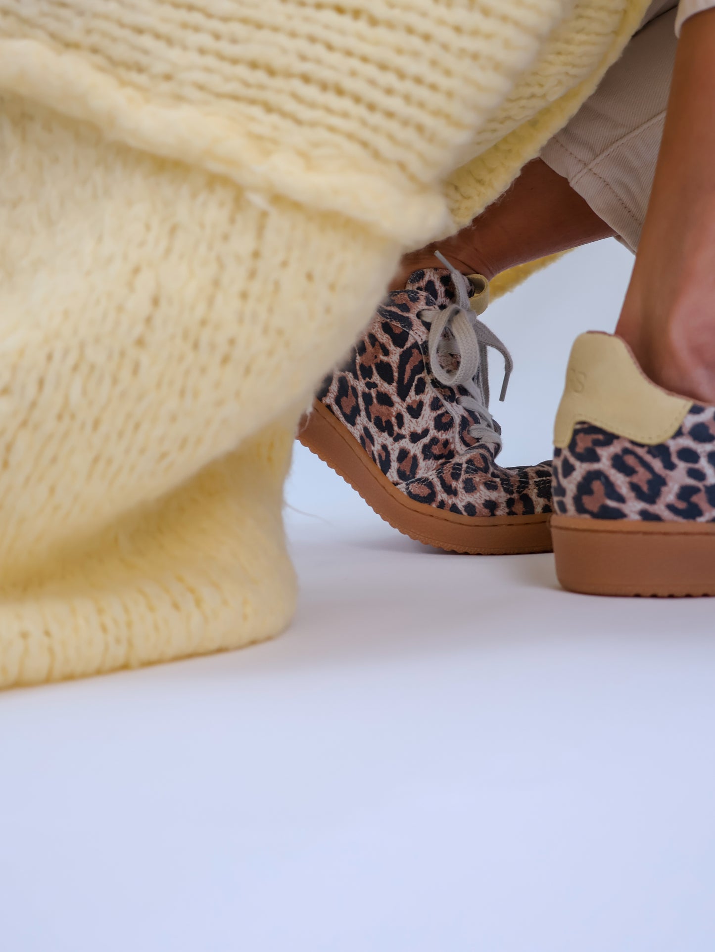 DWRS Poona Leopard Sneaker Low - Butter