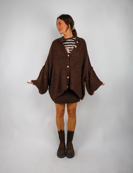 Oversize Cozy Cardigan Dark Choc