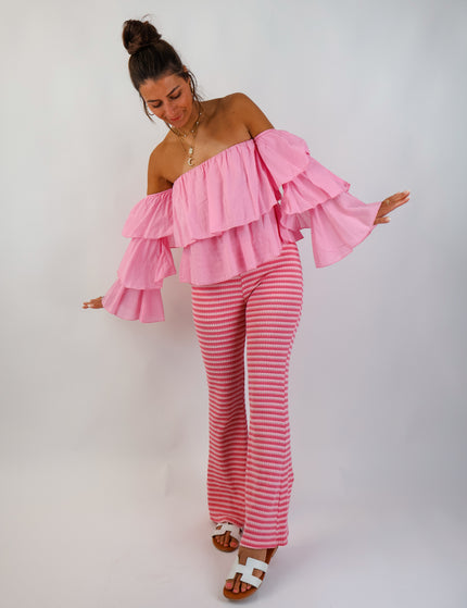 Flared Offshoulder Top Candy