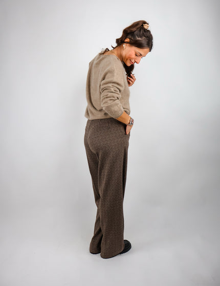 Smith&Soul Herringbone Interlock Pants Dark Choc
