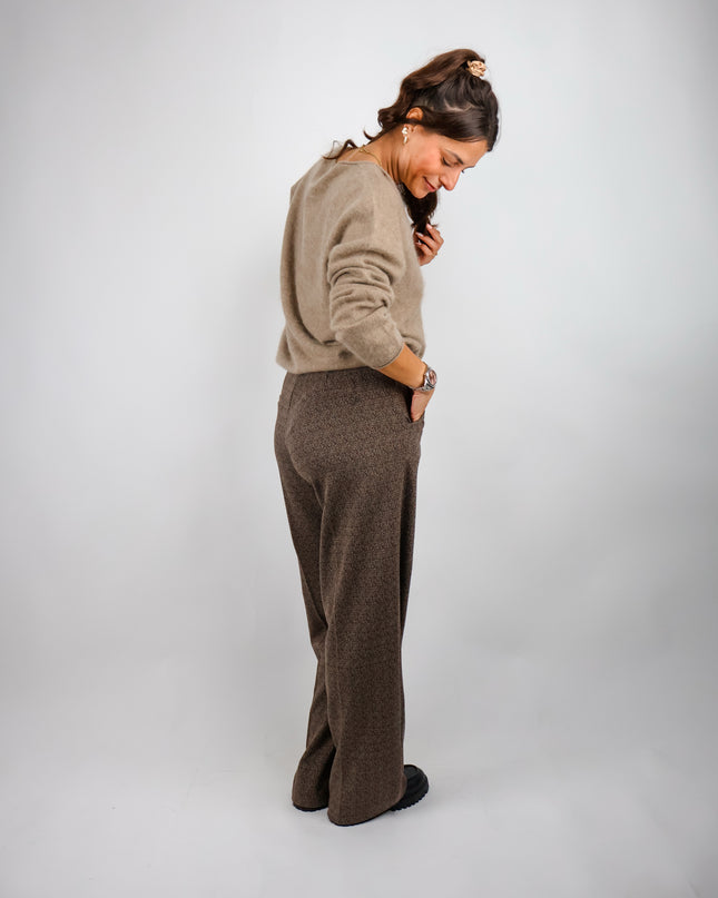 Smith&Soul Herringbone Interlock Pants Dark Choc