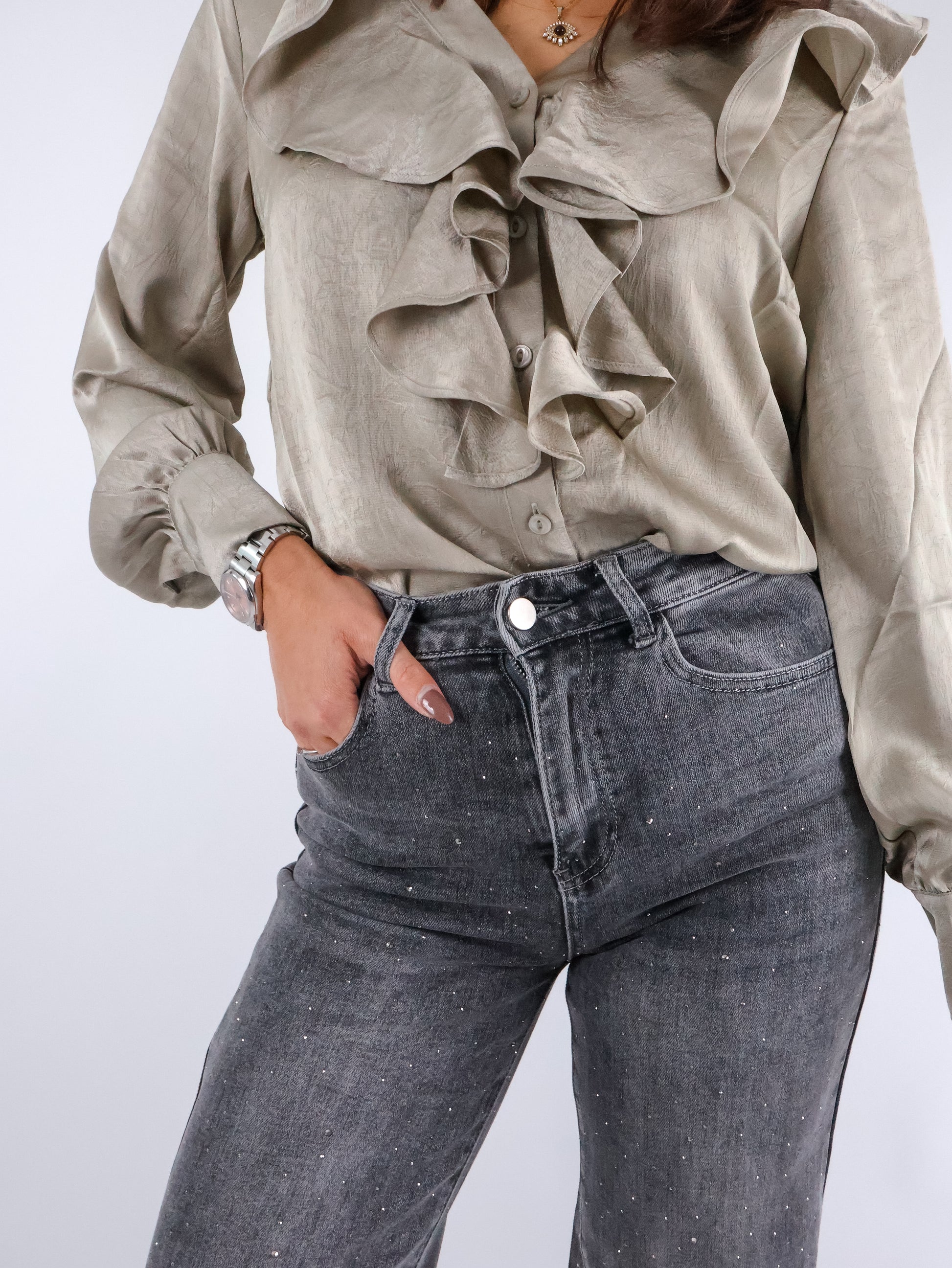 Straight Glitzer Jeans