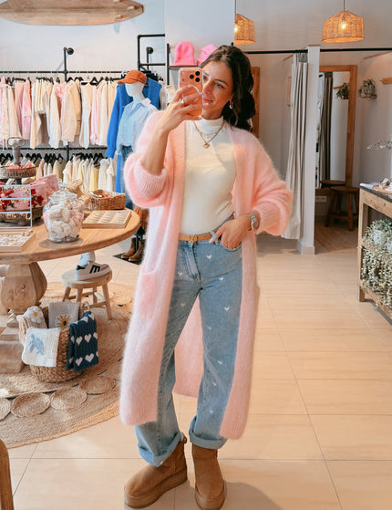★ Premium Fineline Strickmantel Rosé