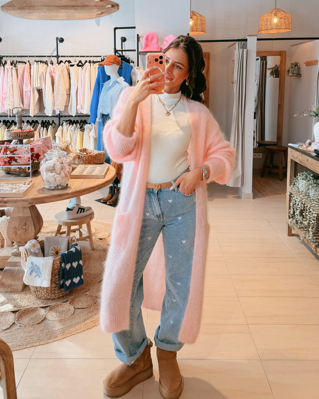 ★ Premium Fineline Strickmantel Rosé
