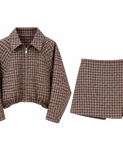 Karo Bomberjacke Camel
