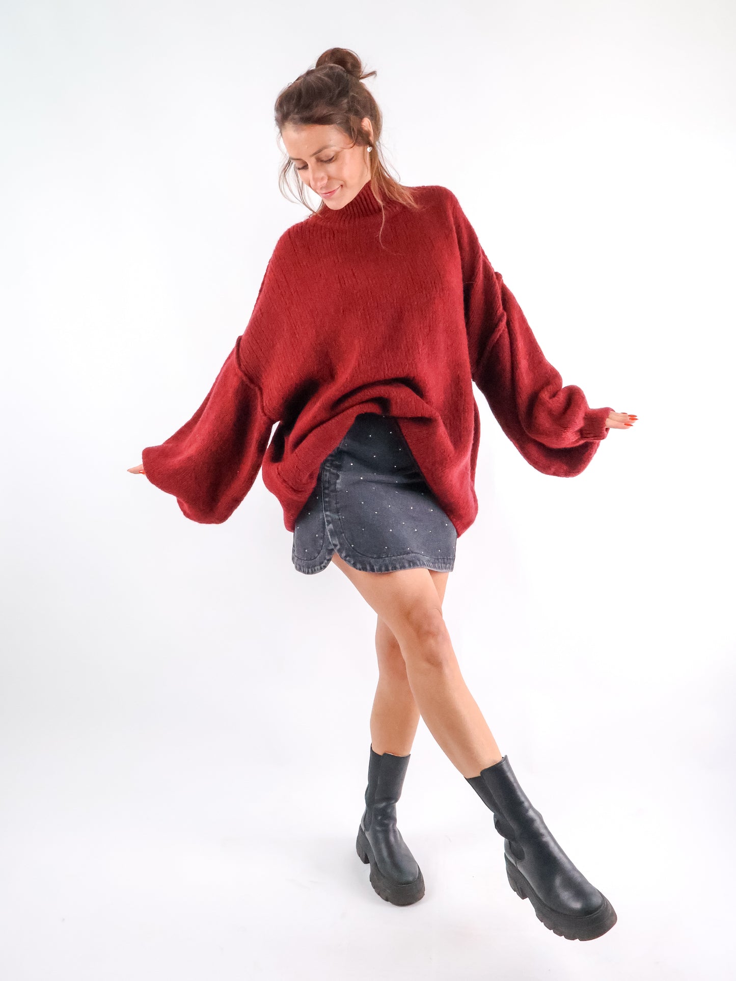 Oversize Pullover Bordeaux
