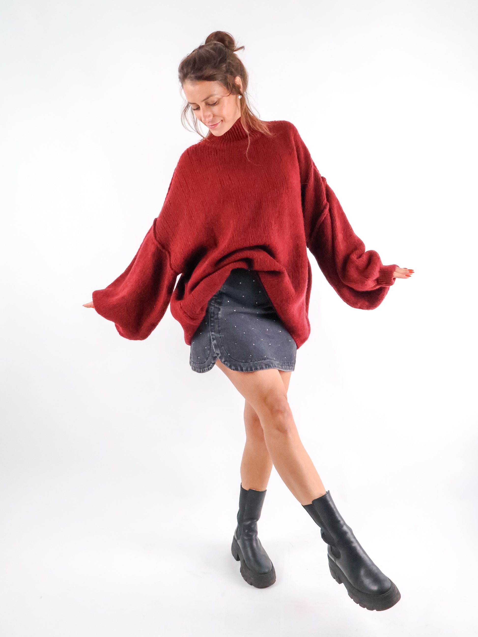 Oversize Pullover Bordeaux