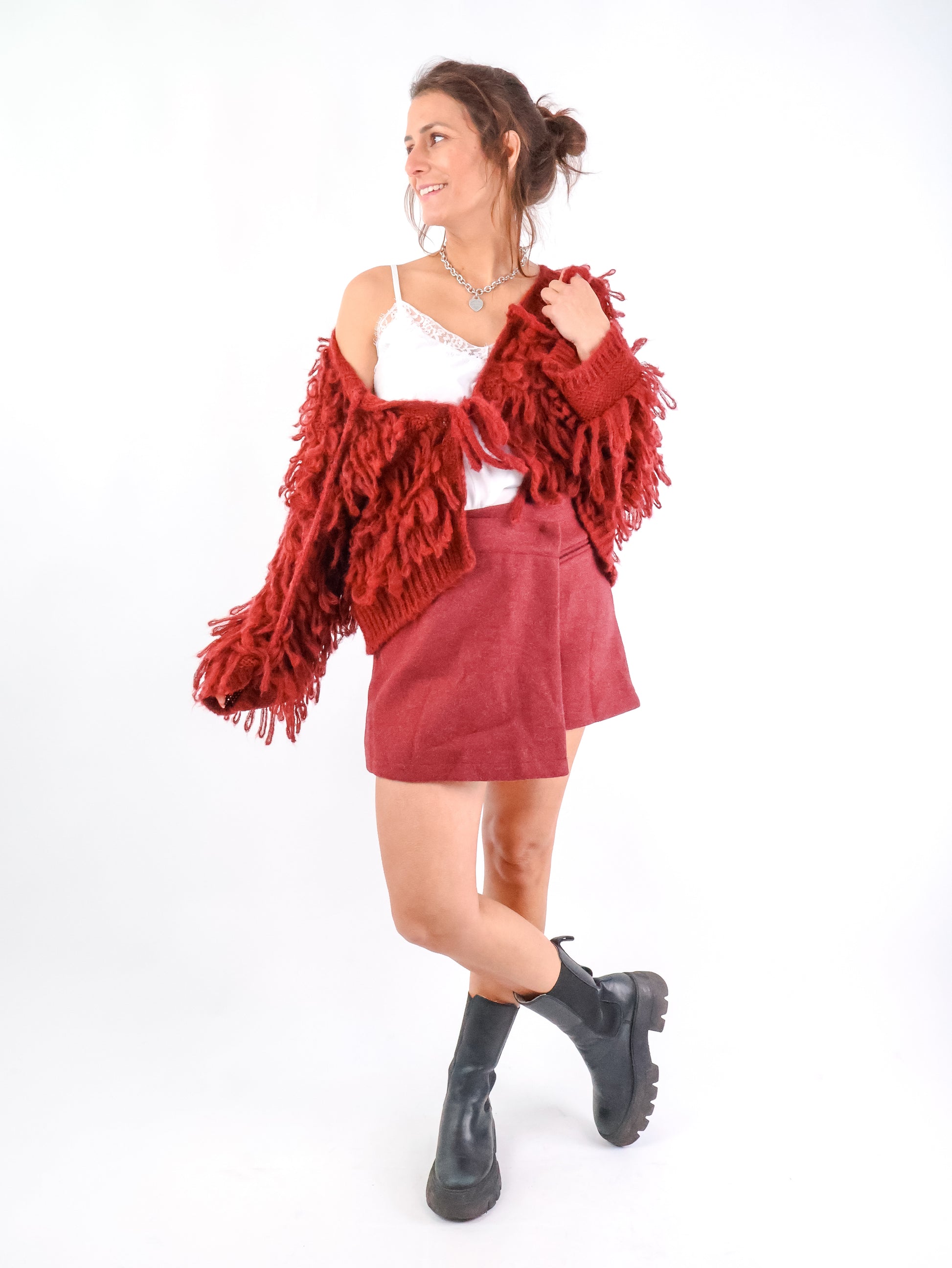 Satin Spitzentop Offwhite