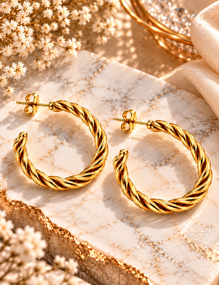 Ohrringe Golden Twist Small – Gold