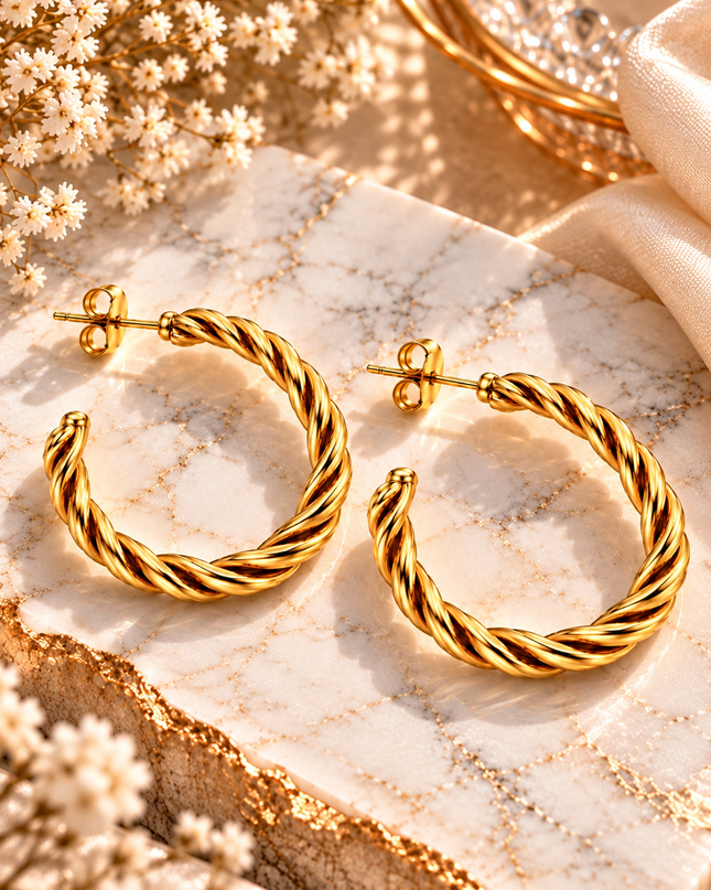 Ohrringe Golden Twist Small – Gold